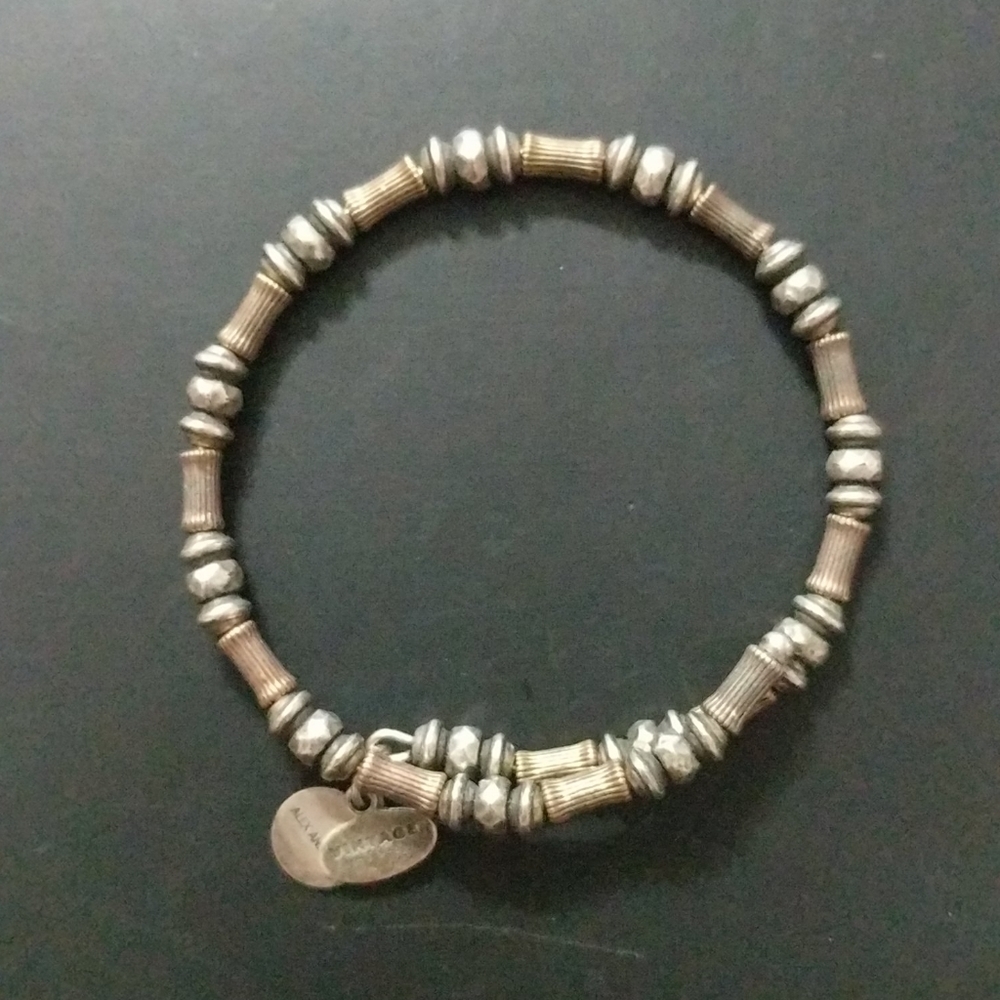 Alex & Ani Antique Gold & Silver Tone Wrap Bracelet Vintage 66 Collection